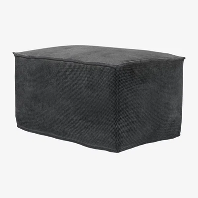 Sofa.com Anders Small Rectangular Footstool in Raven Speckled Chenille