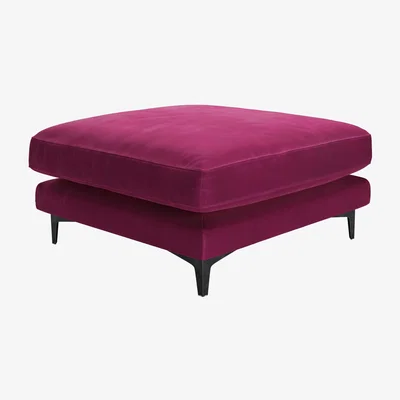 Sofa.com Boston Large Rectangular Footstool in Persian Rose Smart Velvet