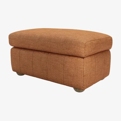Sofa.com Tiffany Slim Medium Rectangular Footstool in Terracotta Florence Textured Weave