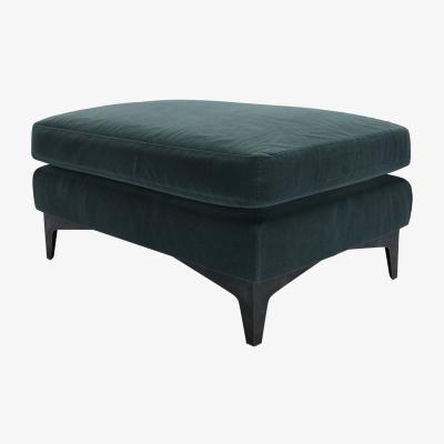 Sofa.com Lars Medium Rectangular Footstool in Deep Forest Aquaclean Clever Velvet