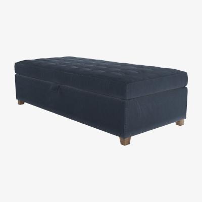Sofa.com Club Large Rectangular Storage Footstool in Skyfall Cotton Matt Velvet