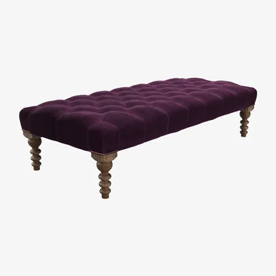 Sofa.com Valentin Large Rectangular Footstool in Damson Smart Velvet