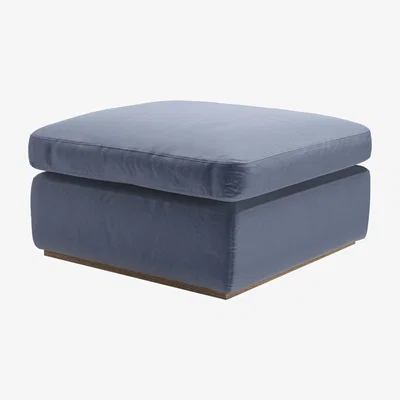 Sofa.com Ren Footstool in Sapphire Smart Velvet