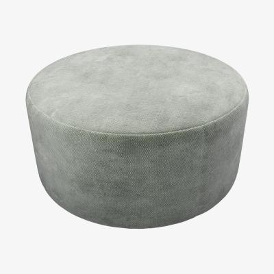 Sofa.com Luna Large Round Footstool in Moonstone Speckled Chenille