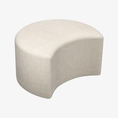 Sofa.com Luna Half Moon Footstool in Jasmine Silky Jacquard Weave