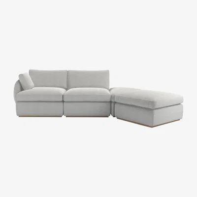 Sofa.com Ren Modular Storage Footstool in Cruise Smart Velvet