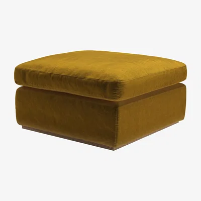 Sofa.com Ren Footstool in Nefertiti Gold Cotton Matt Velvet