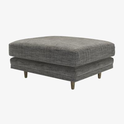 Sofa.com Marco Large Rectangular Footstool in Liquorice Baylee Multi-Tone Viscose Linen