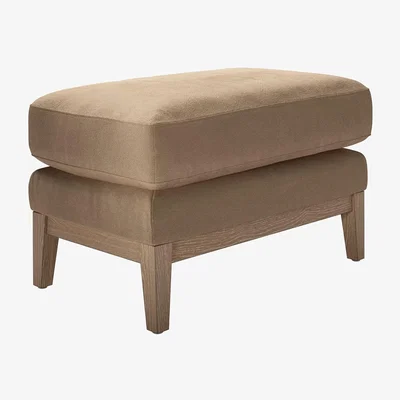 Sofa.com Costello Small Rectangular Footstool in Spiced Latte Cotton Matt Velvet