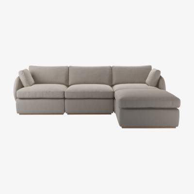 Sofa.com Ren Complete Set with Footstool in Stone Brushed Linen Cotton