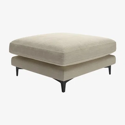 Sofa.com Boston  Large Rectangular Footstool in Pampas Hygge Smart Linen