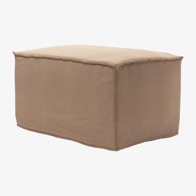 Sofa.com Anders Small Rectangular Footstool in Rosewater Organic Smart Cotton