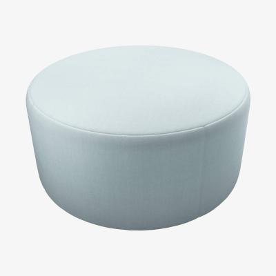 Sofa.com Luna Large Round Footstool in Exhale Vermeer Linen - sofa.com
