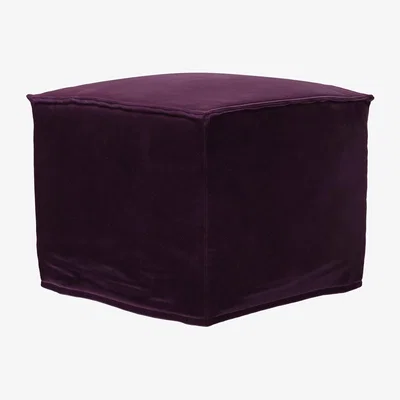 Sofa.com Anders Small Square Footstool in Damson Smart Velvet