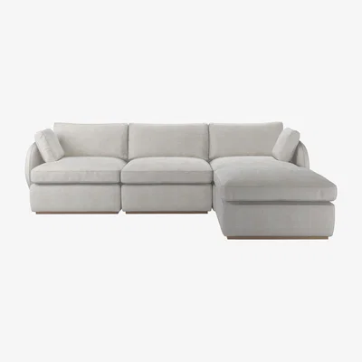 Sofa.com Ren Complete Set with Footstool in Shell Heathland Weave