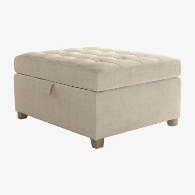 Sofa.com Club Small Rectangular Storage Footstool in Chantilly Aquaclean Clever Chenille