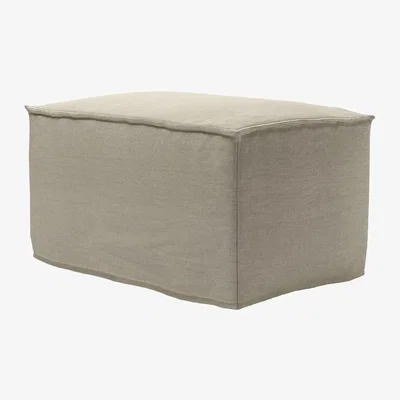 Sofa.com Anders Small Rectangular Footstool in Pampas Hygge Smart Linen