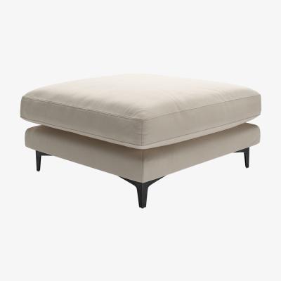 Sofa.com Boston Large Rectangular Footstool in Elderflower Organic Smart Cotton