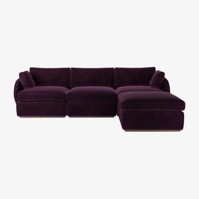 Sofa.com Ren Complete Set with Footstool in Damson Smart Velvet