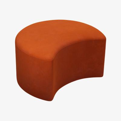 Sofa.com Luna Half Moon Footstool in Brick Aquaclean Clever Velvet