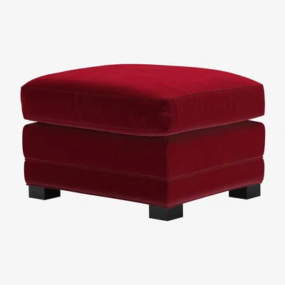Sofa.com Aissa Medium Rectangular Footstool in Malbec Cotton Matt Velvet
