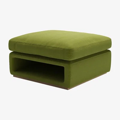 Sofa.com Ren Modular Storage Footstool in Vine Leaf Organic Smart Cotton