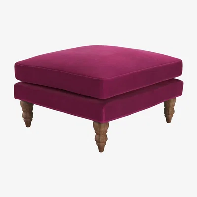 Sofa.com Isla Medium Square Footstool in Persian Rose Smart Velvet
