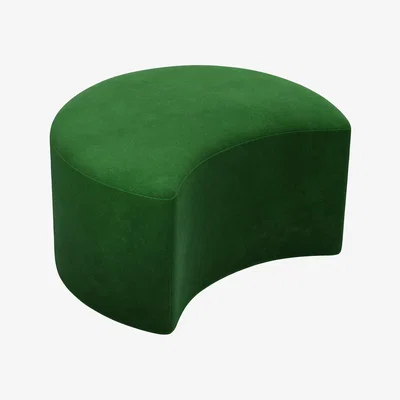 Sofa.com Luna Half Moon Footstool in Putting Green Aquaclean Clever Velvet