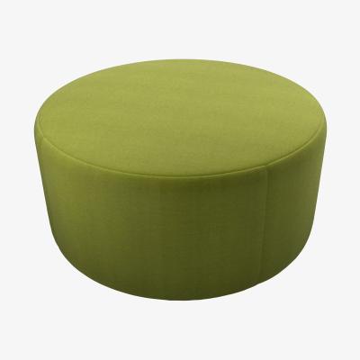Sofa.com Luna Large Round Footstool in Vine Leaf Organic Smart Cotton