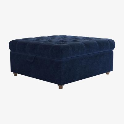 Sofa.com Valentin Medium Square Storage Footstool in Port Royal Aquaclean Clever Chenille