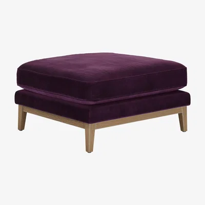 Sofa.com Costello Large Rectangular Footstool in Damson Smart Velvet