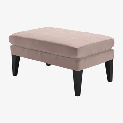 Sofa.com Perfectly Pristene Club Small Rectangular Footstool in Orchid Cotton Matt Velvet - sofa.com