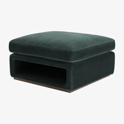 Sofa.com Ren Modular Storage Footstool in Smokey Green Cashmere Velvet