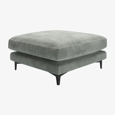 Sofa.com Boston Large Rectangular Footstool in Moonstone Speckled Chenille