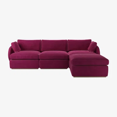 Sofa.com Ren Complete Set with Footstool in Persian Rose Smart Velvet