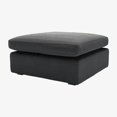 Sofa.com Long Island Slim Medium Rectangular Footstool in Arctic Seal Easy Cotton - sofa.com