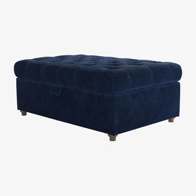 Sofa.com Valentin Medium Rectangular Storage Footstool in Port Royal Aquaclean Clever Chenille