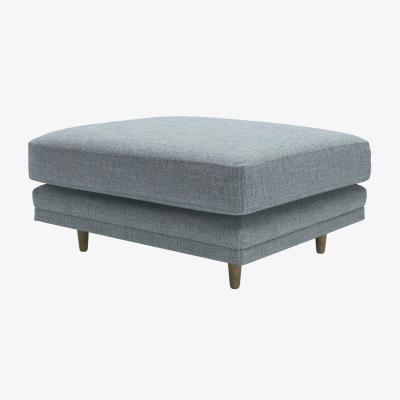 Sofa.com Marco Large Rectangular Footstool in Cornflower Silky Jacquard Weave