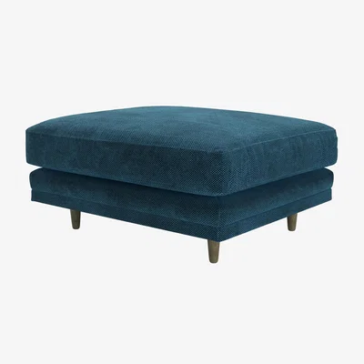 Sofa.com Marco Large Rectangular Footstool in Mineral Mist Speckled Chenille