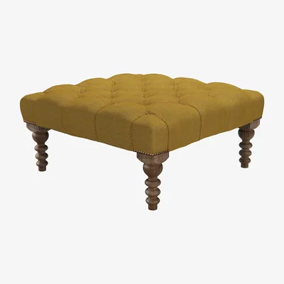 Sofa.com Valentin Medium Square Footstool in Solstice Heathland Weave - sofa.com