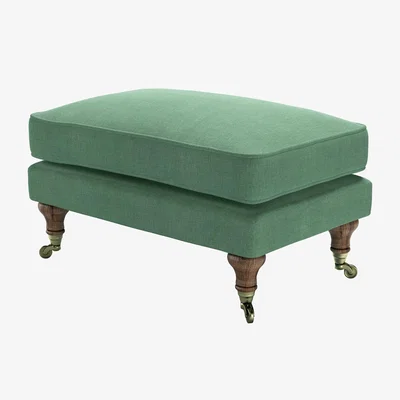 Sofa.com Bluebell Medium Rectangular Footstool in Celadon Easy Cotton