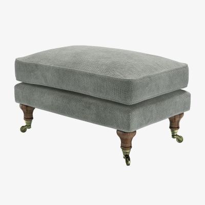 Sofa.com Bluebell Medium Rectangular Footstool in Moonstone Speckled Chenille
