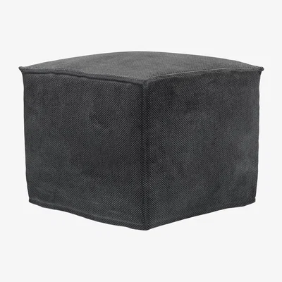 Sofa.com Anders Small Square Footstool in Raven Speckled Chenille