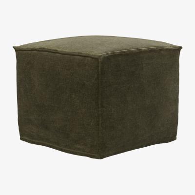Sofa.com Anders Small Square Footstool in Juniper Aquaclean Clever Chenille