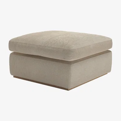 Sofa.com Ren Footstool in Cashew Baylee Viscose Linen