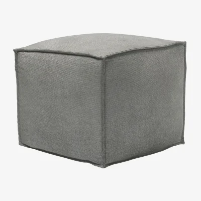 Sofa.com Isaac Small Square Footstool in Mushroom Heathland Weave - sofa.com