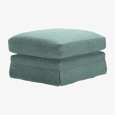 Sofa.com Otto Large Rectangular Footstool in Sea Spray Aquaclean Clever Chenille