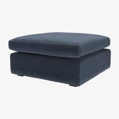 Sofa.com Long Island Slim Medium Rectangular Footstool in Skyfall Cotton Matt Velvet