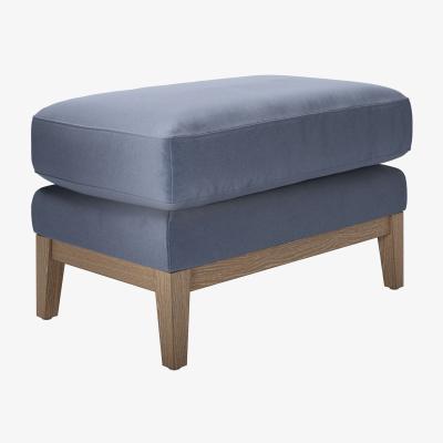 Sofa.com Costello Small Rectangular Footstool in Sapphire Smart Velvet