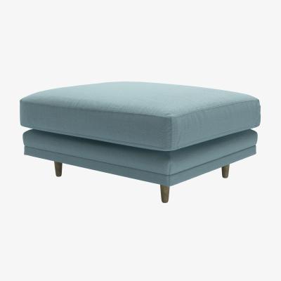 Sofa.com Marco Large Rectangular Footstool in Lagoon Brushed Linen Cotton